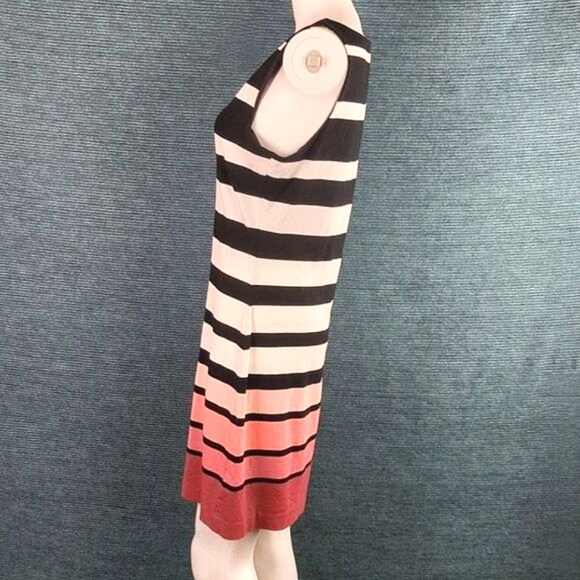 White House Black Market Striped Mini-Dress With Coral Ombre - Picture 5 of 11